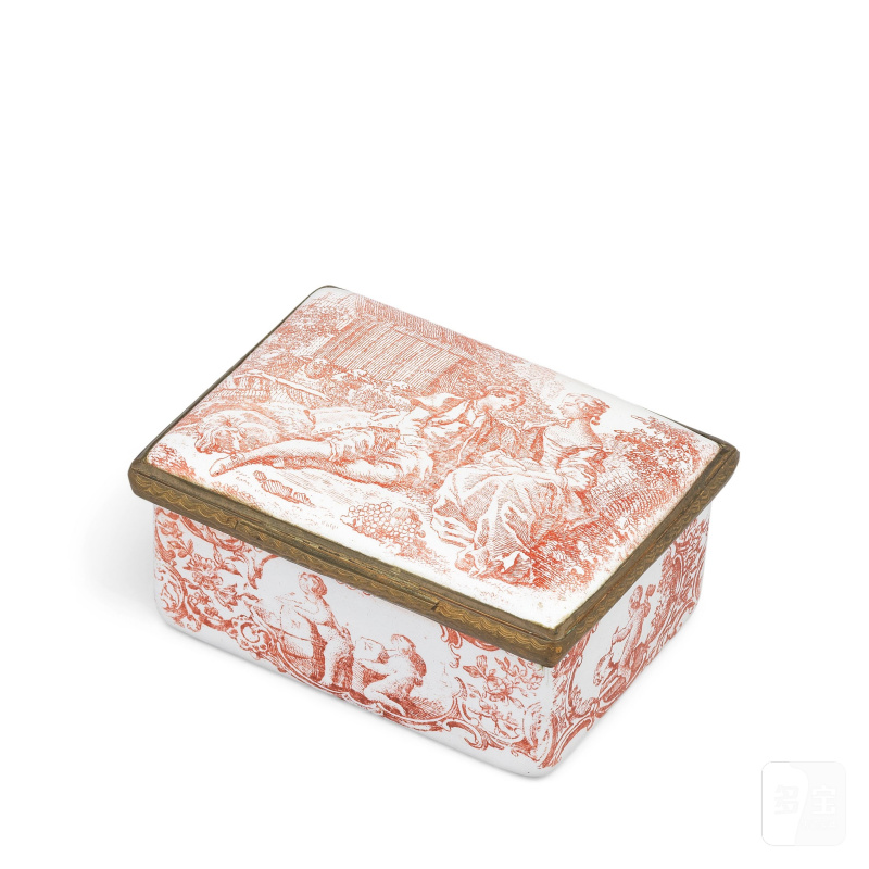 A fine Birmingham enamel snuff box, circa 1755-58 - 图1